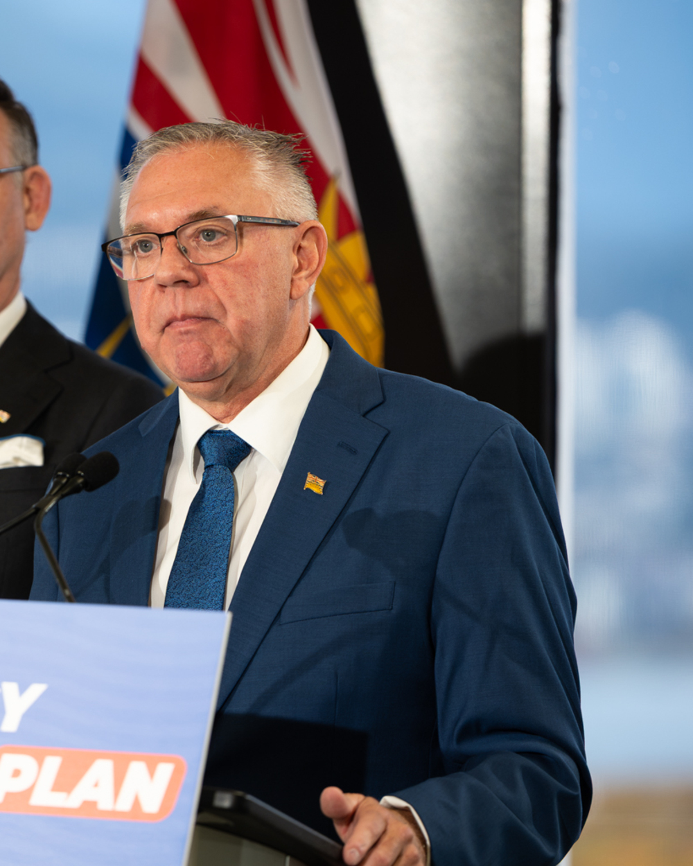 Portrait photograph of Lorne Doerkson at a campaign announcement.